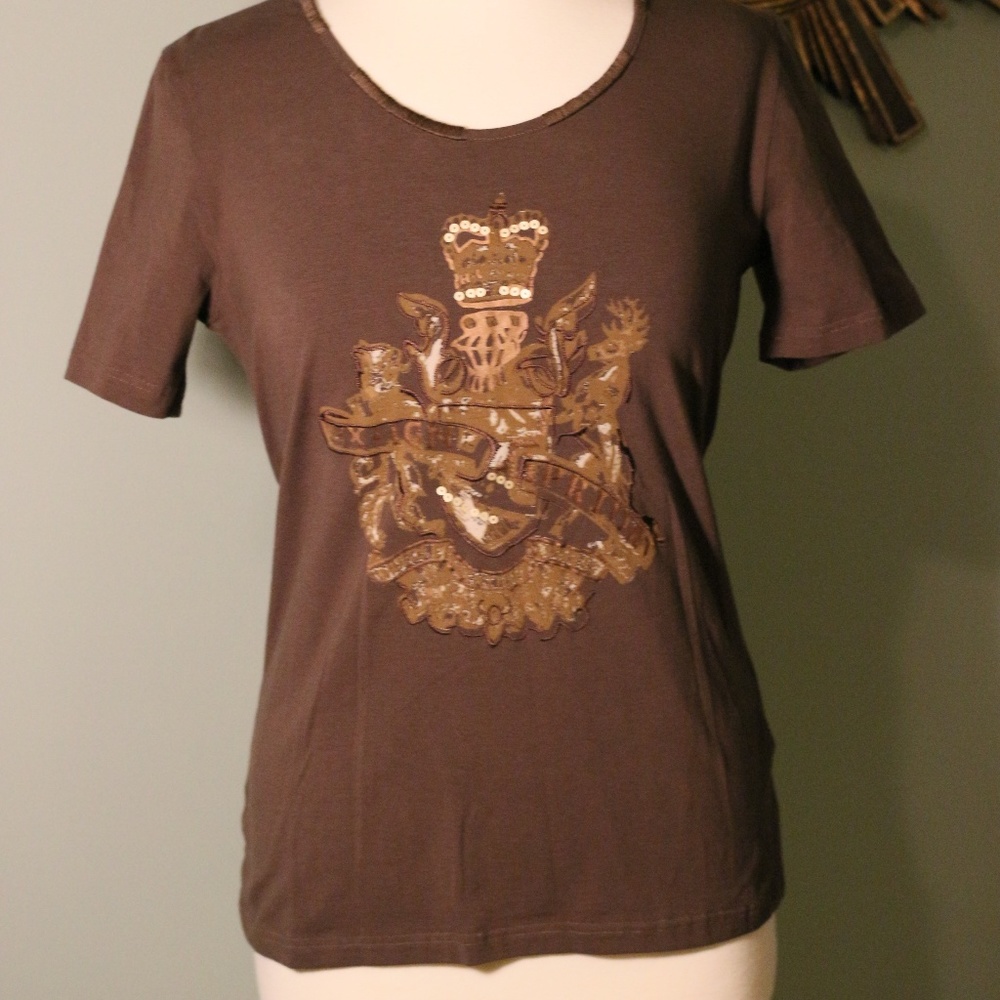 Apriori nwot brown short sleeved shirt nwot